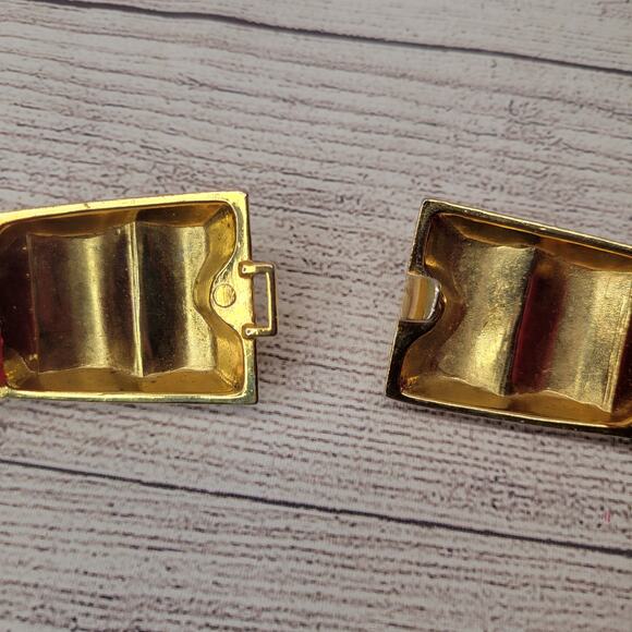 Vintage 80s Red Snake Skin 1" Belt with Gold Buckle, Adjustable M/L - Picture 8 of 8